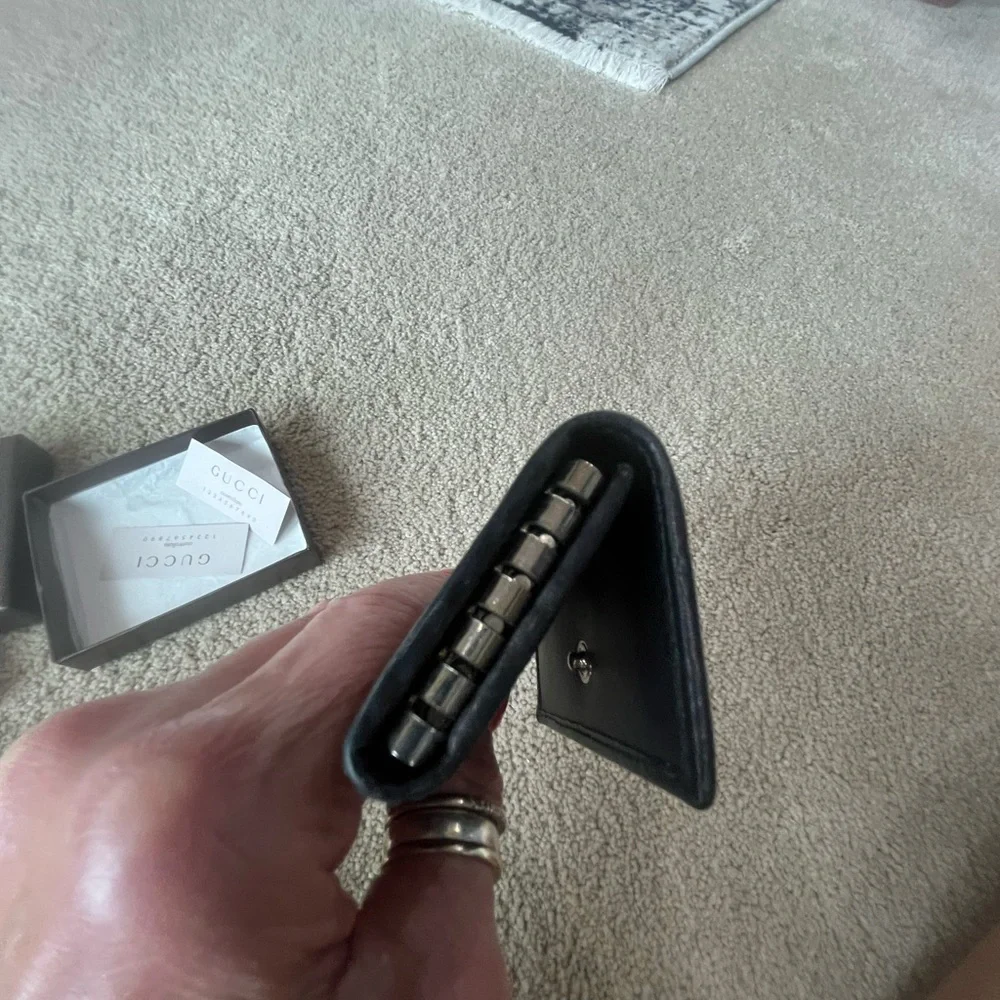 Gucci Black Leather Horsebit Key Card Holder - Picture 5 of 7